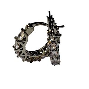 Dazzling Diamond  Like Zircon Hoops - The Perfect Accessory for a Glamorous Look